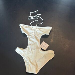 Solid & Striped White Carolyn Cutout Swimsuit